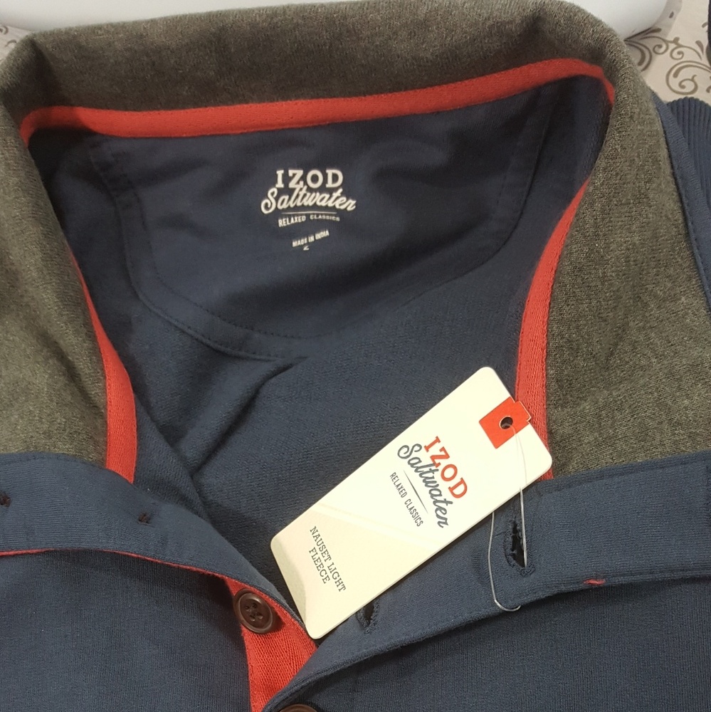 NWT IZOD Saltwater Navy Nauset Light Fleece